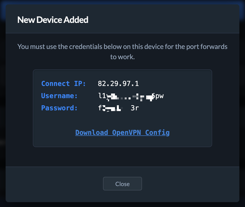 Generated Credentials
